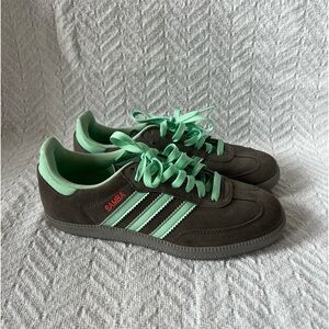 adidas Samba grey and Mint Athletic Shoes